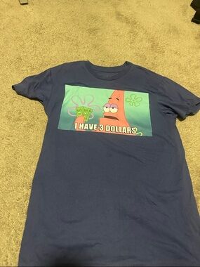 Women’s size small Patrick Star Graphic Tee - I Have 3 Dollars SpongeBob tee